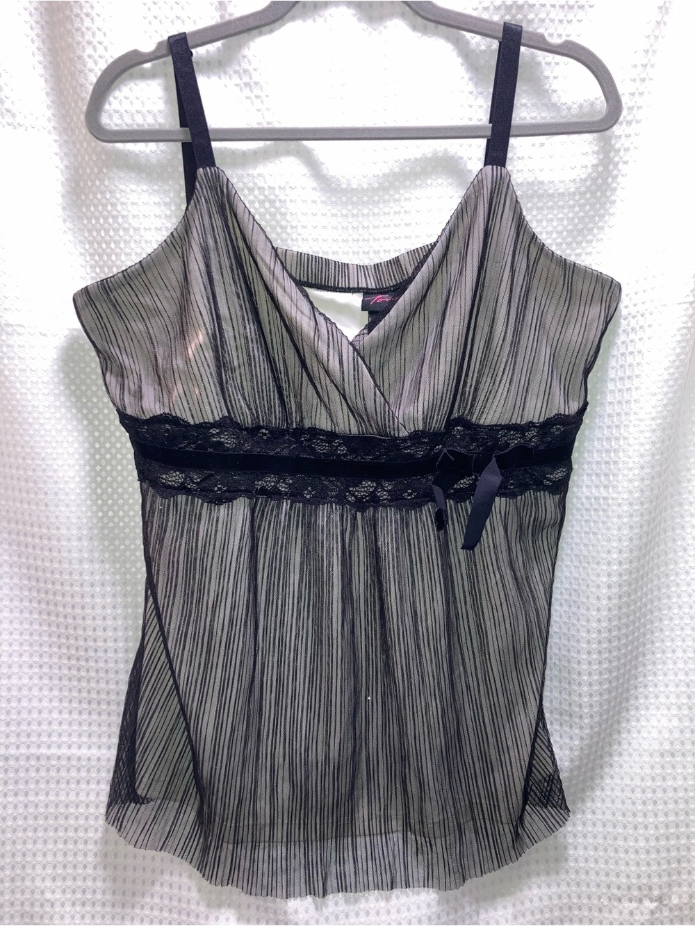 Vintage Torrid 2 Sheer Overlay Cami Top Lace EUC 15083